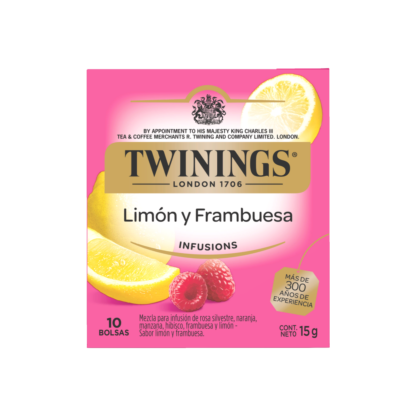 Twinings Té Limón / Frambuesa - 10 Bolsas