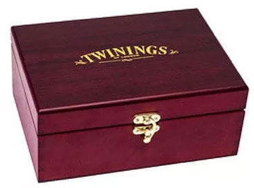 Caja de madera Twinings, variedad té negro.