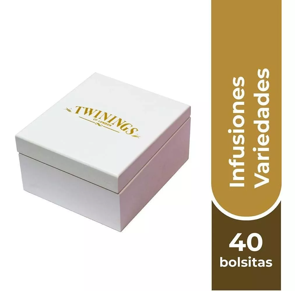 Caja De Madera Infusiones Twinings 4 Espacios (40 Bolsitas)