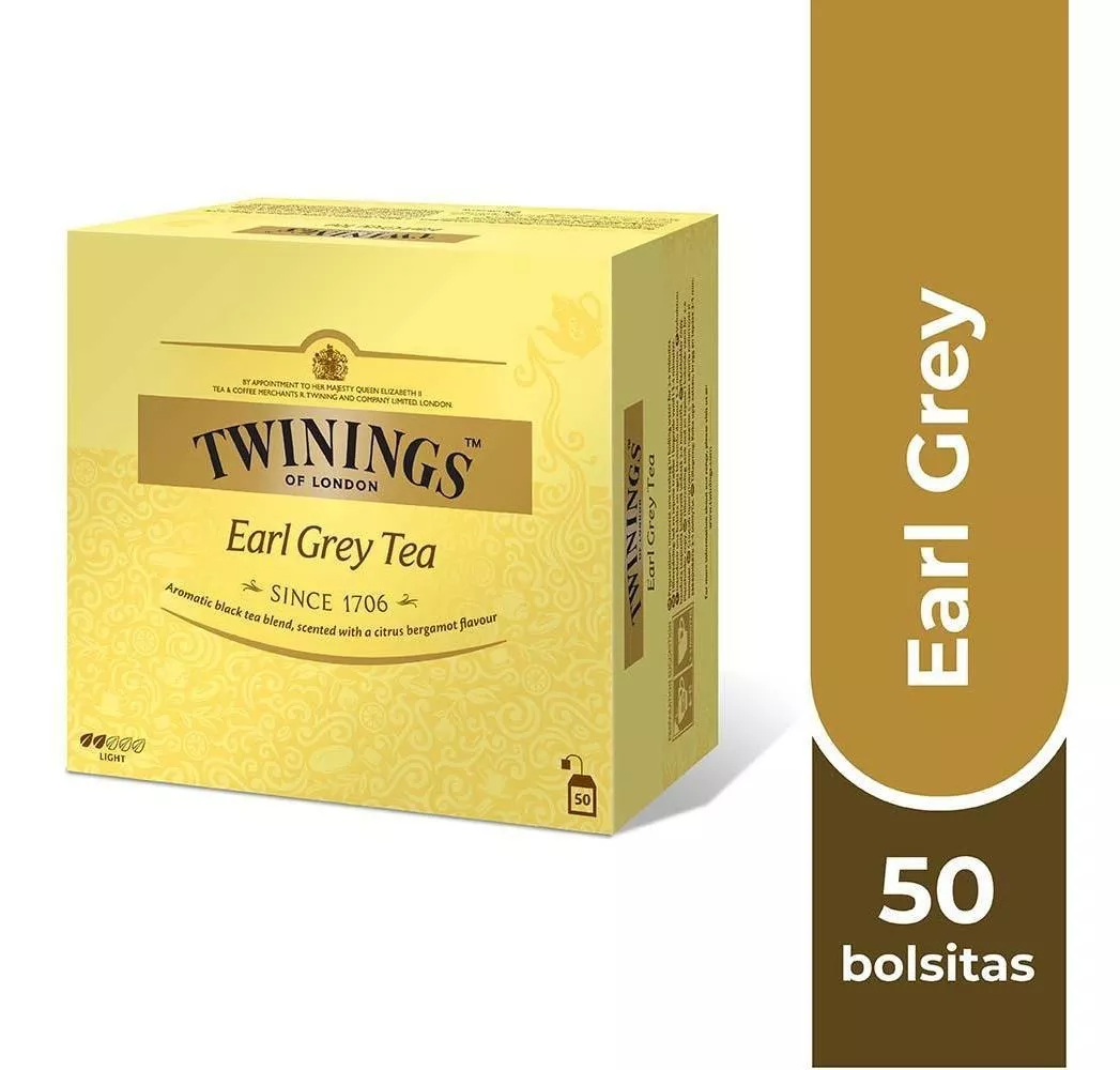 Twinings Té Earl Grey ( Etiqueta Amarilla ) X 50 Bolsitas